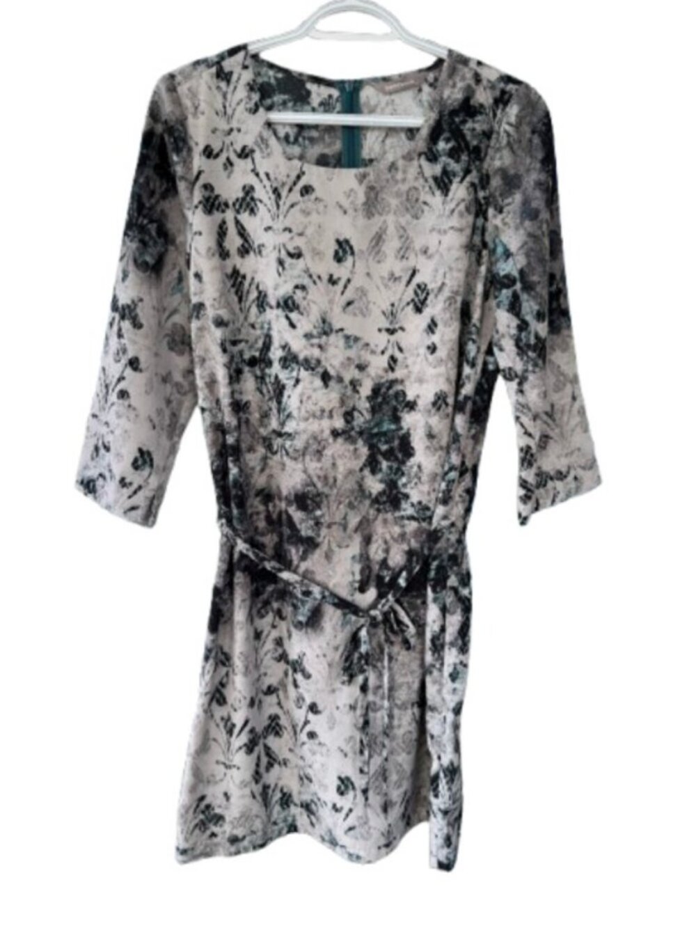 Sandwich floral print midi dress black, grey, green women's size M